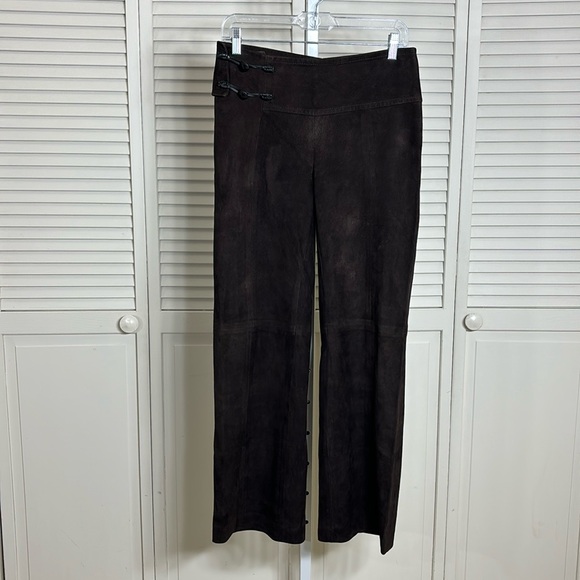Valentino Suede Cropped Straight Leg Pants Size 10